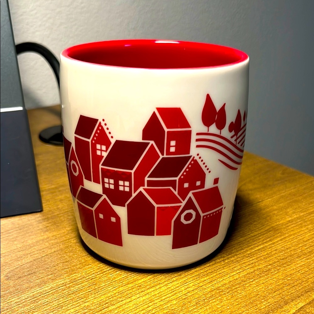 Starbucks Ceramic red and white Christmas mug 2013
